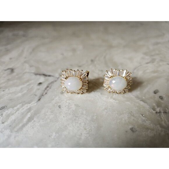 Sterling Silver Custom 2.27 Carats Opal Earrings - Picture 3 of 11